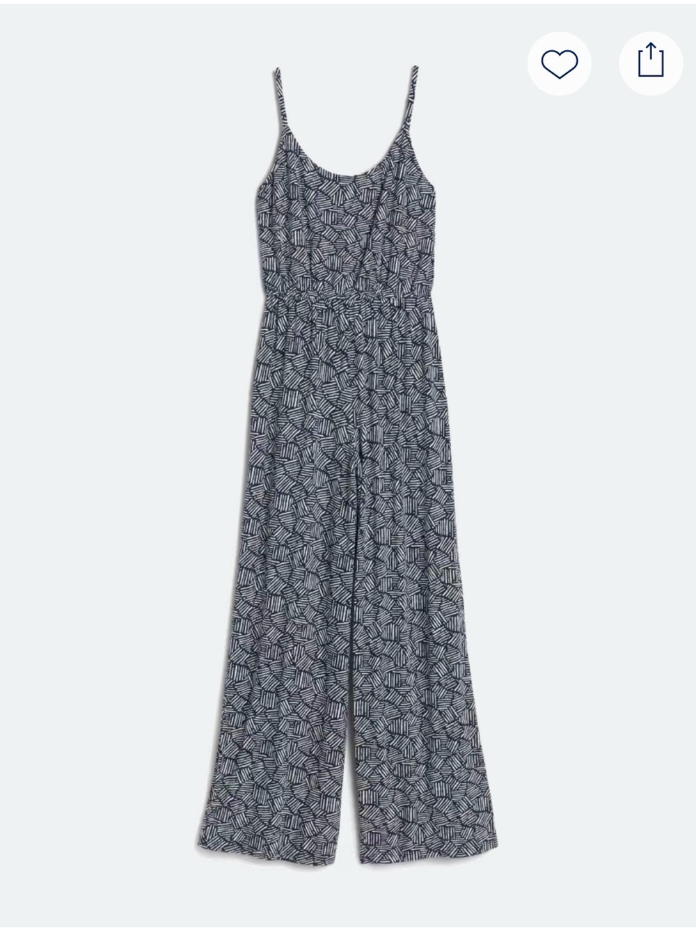 Skies Are Blue Black & White Geometric-Print Wide-Leg Jumpsuit